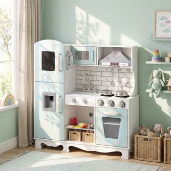 Cocina De Juguete Infantil Luces Y Sonidos Realistas Azul Aiyaplay
