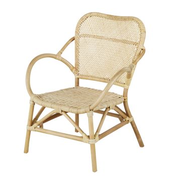 Silla de comedor profesional de ratán beige