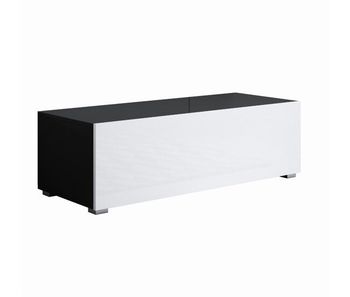 Mueble tv salón comedor negro/blanco 100x40x32 1 puerta luke h1 muebles bonitos