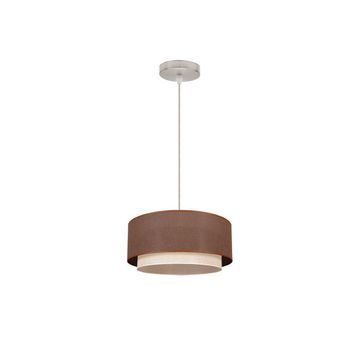 Fabrilamp Colgante Doble 1l Marrón Beis Cilind Regx35x35
