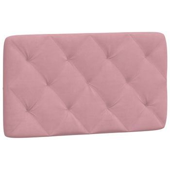Cabecero De Cama Acolchado Terciopelo Rosa 90 Cm