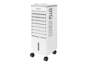 Climatizador evaporativo - Orbegozo AIR 35, 60 W, 3 Velocidades, Uso con Hielo, Depósito de 3L, Ruedas, Blanco