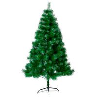 arbol de navidad pino artificial verde estructura de plastico y metal revestido robusto y duradero facil montaje 180 cm - tradineur