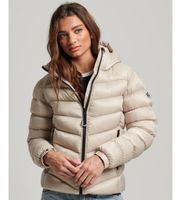 superdry para mujer w5011593a cazadora acolchada con capucha fuji beige s casual poliester