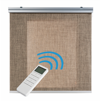 estores enrollables screen estor motorizado automatico con mando tejido tecnico acabados en aluminio marron 140 x 250cm