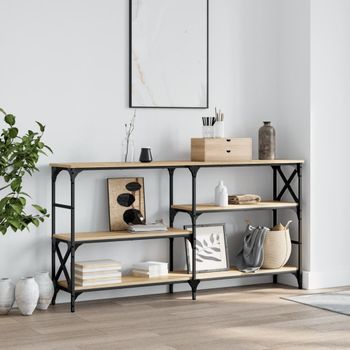 Mesa Consola | Mesa De Entrada | Mesa Auxiliar Madera De Ingeniería Roble Sonoma 150x29x76,5 Cm Cfw772070