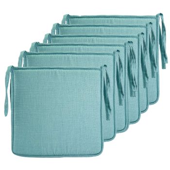 Cojín Silla Elegante y Cómodo, Cojín Asiento Transpirable de Con Funda Imitación Lino, Pack de 6 Unidades, 40 x 40 x 2 cm
