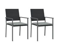 vidaxl sillas jardin cojines 2 uds ratan sintetico negro 54x625x89 cm