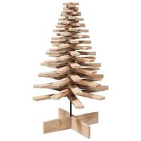 arbol de navidad de madera de adorno madera maciza pino 100 cm vidaxl