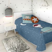 colcha bouti reversible planeta a cama 90