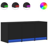 mueble de tv con led madera de ingenieria negro 97x34x40 cm vidaxl