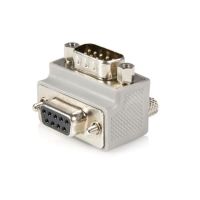 adaptador de cable serie db9 a db9 en angulo derecho startechcom macho a hembra gris