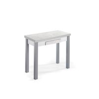 mesa de cocina extensible con acabado efecto marmol80408076 cm