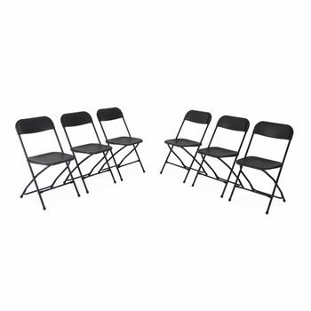 Sillas Plegables Para Eventos, Set De 6, Gris Oscuro