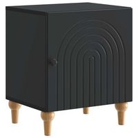 mesita de noche 43x345x50 cm madera - negro