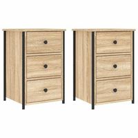 mesitas noche 2 uds madera ingenieria roble sonoma 40x36x60 cm vidaxl