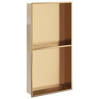 hornacina ducha acero inoxidable dorado cepillado 32x62x9 cm vidaxl