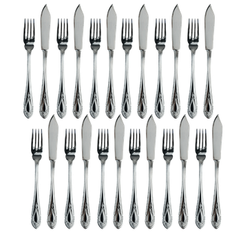 Set De Cubiertos 24 Piezas  Para Pescado En Acero Inoxidable Modelo Koln 1285 -crc-1285  12 Palas  Y 12 Tenedores -franquihogar Con Regalo