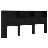 cabeceropanel de cabecero con armario roble negro 220 x 19 x 1015 cm