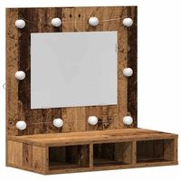 armario con espejo madera envejecida 60 x 315 x 62 cm vidaxl