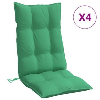 Cojines De Silla Con Respaldo Alto 4 Uds Tela Oxford Verde Vidaxl