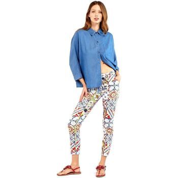 Café Noir Chaqueta de punto CAFENOIR Pantalone Sigaretta Fantasia Floreale Maiolica JP0032 para mujer