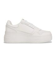 tommy jeans para mujer en0en02860 zapatillas de piel retro basket blanco 40 3 a 5cm cordones casual