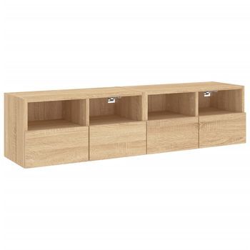 Muebles De Tv De Pared 2 Unidades Madera Roble Sonoma 60x30x30 Cm