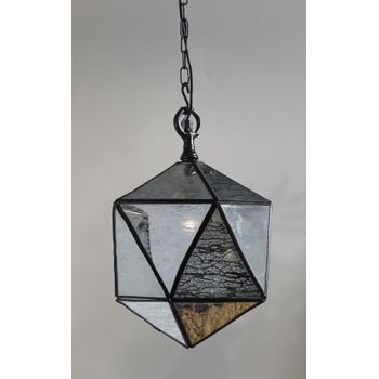 Lampara Techo Muna Cristal Decorado/estaño 25dx32 Cms