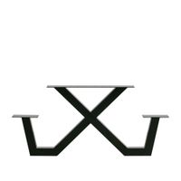 pie de mesa de picnic para exterior en metal negro