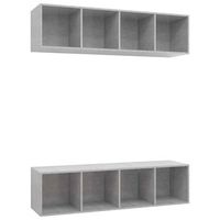 muebles de salon de pared 2 uds madera ingenieria gris hormigon vidaxl