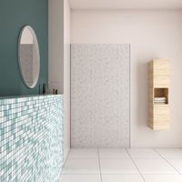 aica panel de pared para ducha en aluminio color de hormigon gris 90x210cm revestimiento de paredes