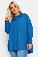 yours camisa azul algodon popelina mujer curvy y tallas grandes yours
