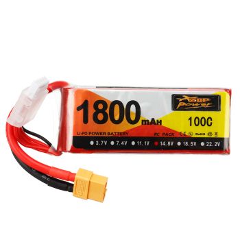 Batería ZOP Power 14.8V 1800mAh 100C 4S LiPo con enchufe XT60 para dron RC