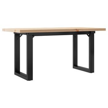 Mesa De Centro Marco O Madera Maciza Pino Y Acero 90x40x45,5 Cm Vidaxl