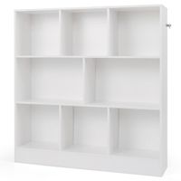 costway librero de 8 cubos organizador de almacenamiento de 3 niveles anticaida estanteria de exhibicion para salon dormitorio oficina