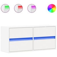 mueble de tv de pared con luces led blanco 100x31x45 cm vidaxl