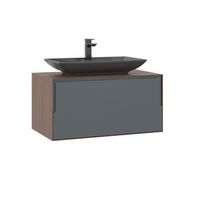 mueble para lavabo  - 80 x 50 x 40 cm - nogal  antracita