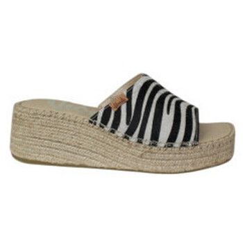 Vidorreta Mocasines zueco cuña yute en piel print cebra para hombre