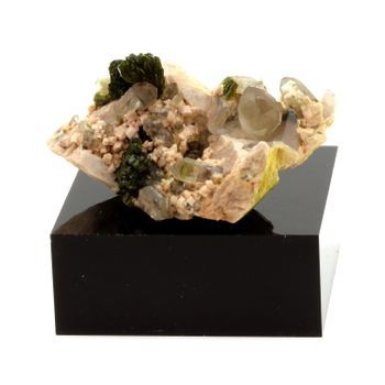 Clinozoisito Y Cuarzo - Natural Pierre De La Provincia De Sichuan, China - Mineral De Colección Multicolor, 174.2 Cts - Certificado De Autenticidad