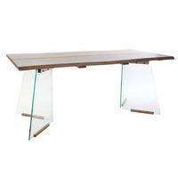 mesa comedor mdf cristal 180x90x76 marron