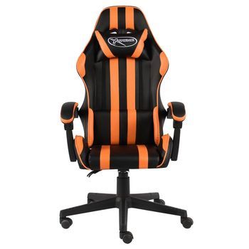 Silla Gaming De Cuero Sintético Negro Y Naranja