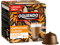 capsulas monodosis - oquendo cappuccino clasico 12 capsulas con sabor a chocolate