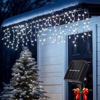 aigostar cortina luces navidad exterio para exteriores 3m5m04m 100 led 8 modos luces navidad cortina ip65 luces led de cortina de carambano para bodas fiestas navidad blanco frio