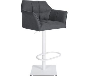 Taburete de bar damaso con tapizado de fieltro gris 45x64x88 cm