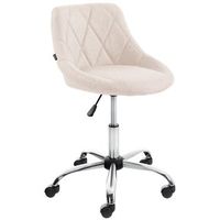 taburete de trabajo lazio con ruedas tela crema 49x47x71 cm clp