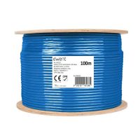 cable de red ewent im1223 cat6a 100m uutp azul lszh eca poe cobre solido 500mhz