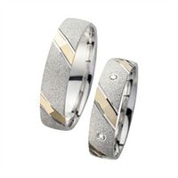 alianzas oro amarillo y blanco con diamantes ancho 5 mm