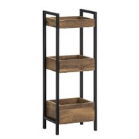 estanteria de bano con 3 niveles de bandejas metal marron