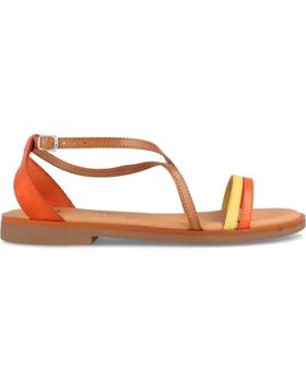de MARILA SANDALIAS PLANAS PARA MUJER EN PIEL BEGONA MULTI NARANJA